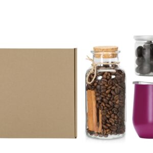 Подарочный набор с термокружкой, кофе и миндалем в шоколаде