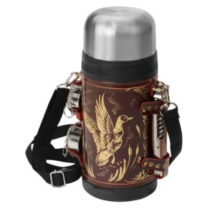 Термос в кожаном чехле