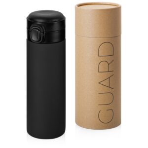 Вакуумная термокружка c кнопкой «Guard», soft-touch, 400 мл, тубус