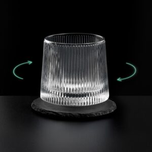 Вращающийся бокал для виски на сланцевом костере «Ventura»