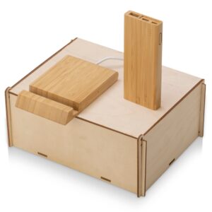 Подарочный набор с БЗУ и внешним аккумулятором «Bamboo Set»