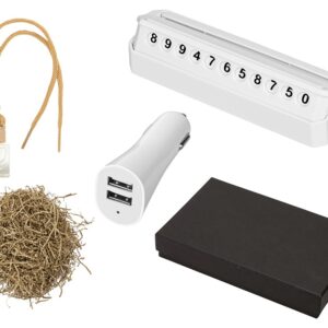 Подарочный набор с автовизиткой и USB адаптером