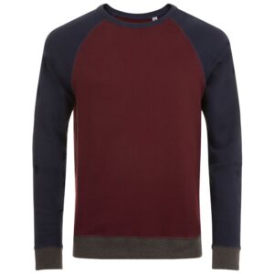 Толстовка унисекс Sandro, бордовая с темно-синим