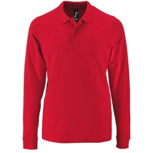 Рубашка поло мужская с длинным рукавом Perfect LSL Men, красная