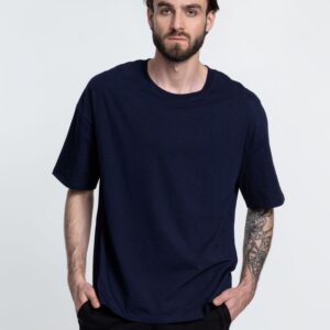 Футболка унисекс оверсайз Crosstown, темно-синяя