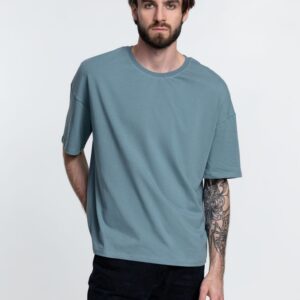 Футболка унисекс оверсайз Crosstown, серо-зеленая