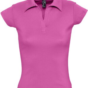 Рубашка поло женская без пуговиц Pretty 220, ярко-розовая