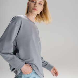 Футболка оверсайз с двойным рукавом Kosmos, светло-серая