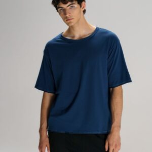 Футболка оверсайз унисекс Vozduh, темно-синяя