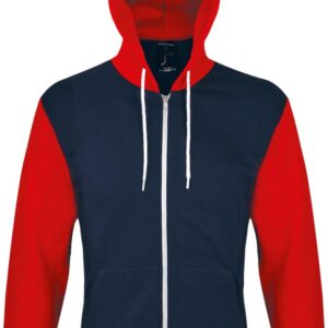 Толстовка на молнии Silver 280 темно-синяя с красным