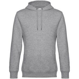 Толстовка с капюшоном унисекс King, серый меланж