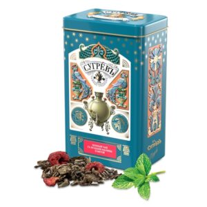 Зеленый чай с мятой и малиной в подарочной упаковке