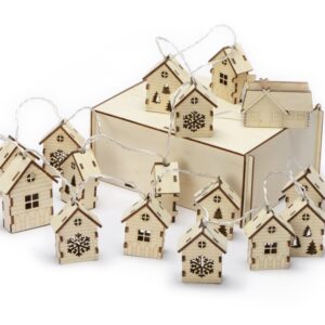 Елочная гирлянда с лампочками «Зимняя сказка» в деревянной подарочной коробке