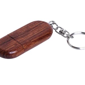 USB 2.0- флешка на 16 Гб овальной формы и колпачком с магнитом