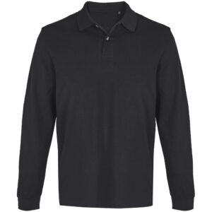 Рубашка поло унисекс с длинным рукавом Pacific LSL, черная