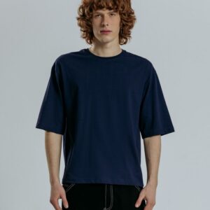 Футболка оверсайз унисекс Base Space, темно-синяя