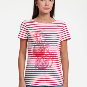 Футболка женская Grand Granat New, белая с красным