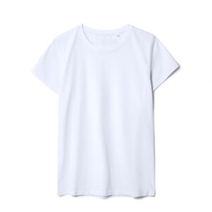 Футболка женская T-bolka Stretch Lady, белая (холодный оттенок)