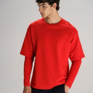 Футболка оверсайз с двойным рукавом Kosmos, красная