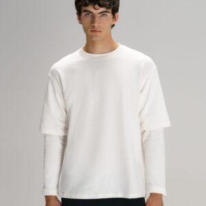 Футболка оверсайз с двойным рукавом Kosmos, молочно-белая