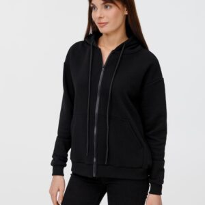 Толстовка унисекс оверсайз на молнии Zippy Terry, черная