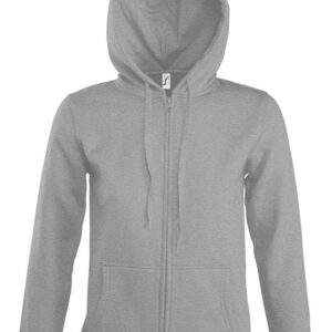 Толстовка женская на молнии с капюшоном Seven Women, серый меланж