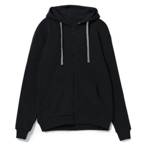 Толстовка на молнии с капюшоном Unit Siverga, черная