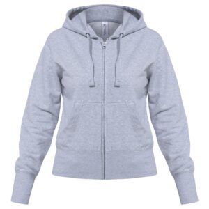 Толстовка женская Hooded Full Zip серый меланж